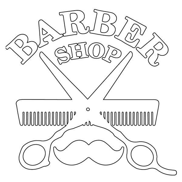Shear & Comb Barber Shop Vinyl Cling Decal - Xcluciv Barber Supplier