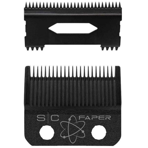 Stylecraft Replacement Fixed Black Diamond Carbon DLC Faper Hair Clipper Blade with Slim Deep Tooth Cutter Set