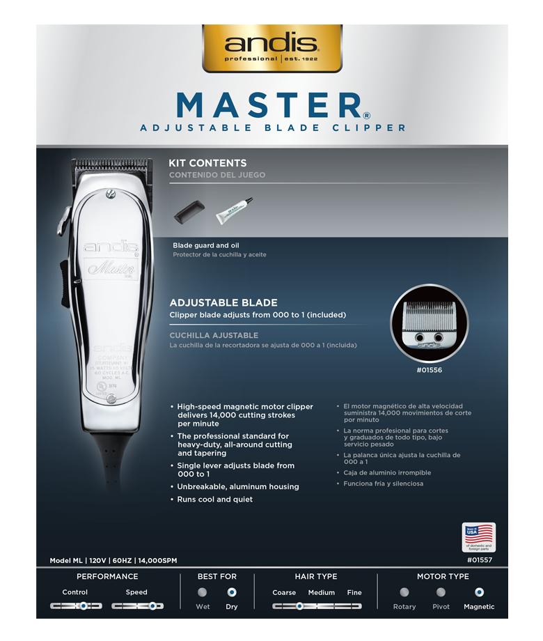 Master Adjustable Blade Clipper - Xcluciv Barber Supplier
