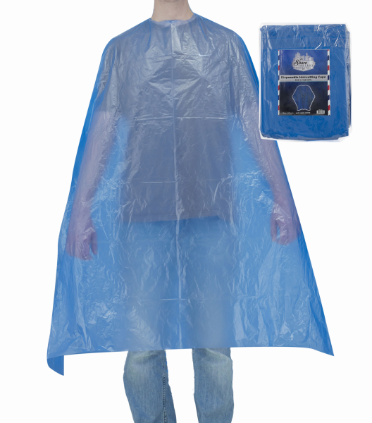 Blue Disposable Haircutting Capes 50pk - Xcluciv Barber Supplier