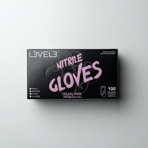 L3VEL3 Nitril Gloves 100pcs Pearl Pink