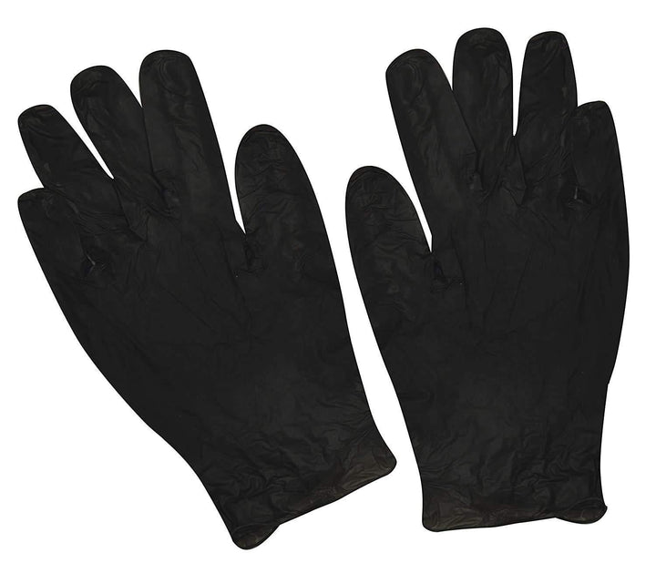 Disposable Powder Free Vinyl Gloves 100pk Black - Xcluciv Barber Supplier
