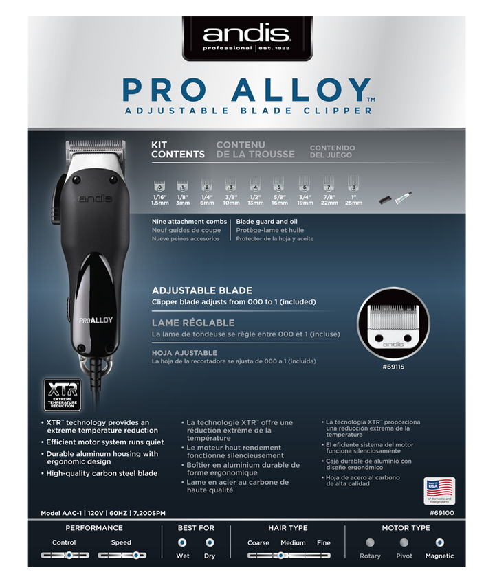 ProAlloy Adjustable Blade Clipper - Xcluciv Barber Supplier