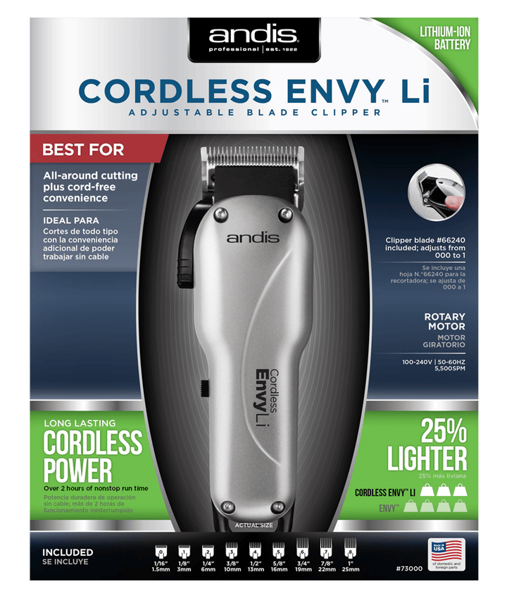 Cordless Envy Li Adjustable Blade Clipper - Xcluciv Barber Supplier