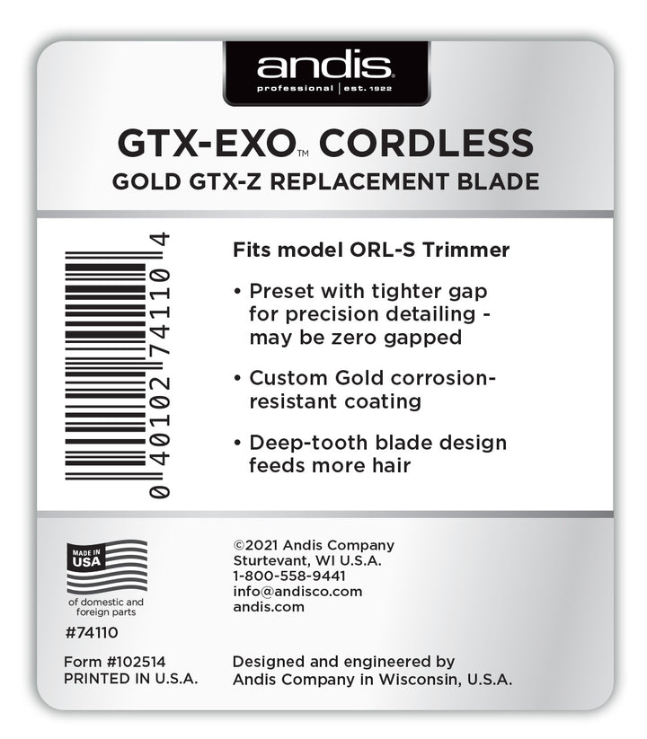 GTX-EXO Cordless Gold GTX-Z Replacement Blade - Xcluciv Barber Supplier