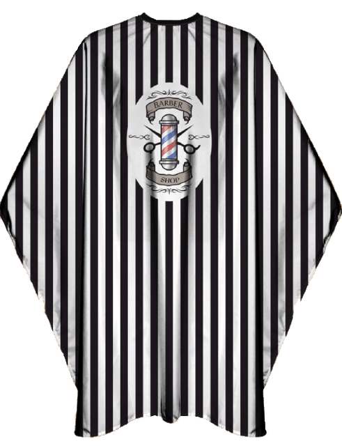 Striped Barber Pole Cutting Cape (A) - Xcluciv Barber Supplier
