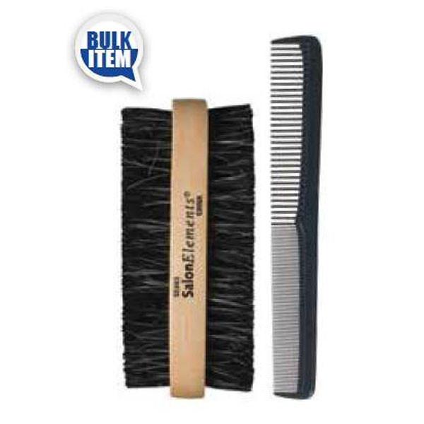 Salon Elements 2-Sided Palm Brush & 7" Comb
