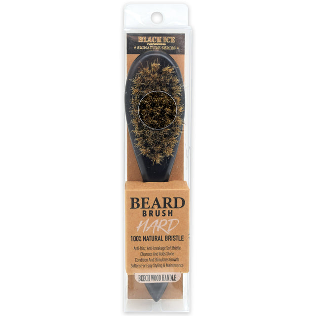 Black Ice Premium Beech Wood Beard Brush - Hard