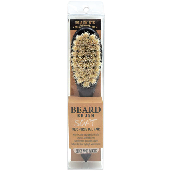 Black Ice Premium Beech Wood Beard Brush - Soft