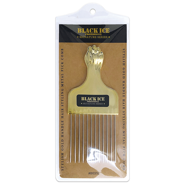 Stylish Gold Handle Metal Pick Comb