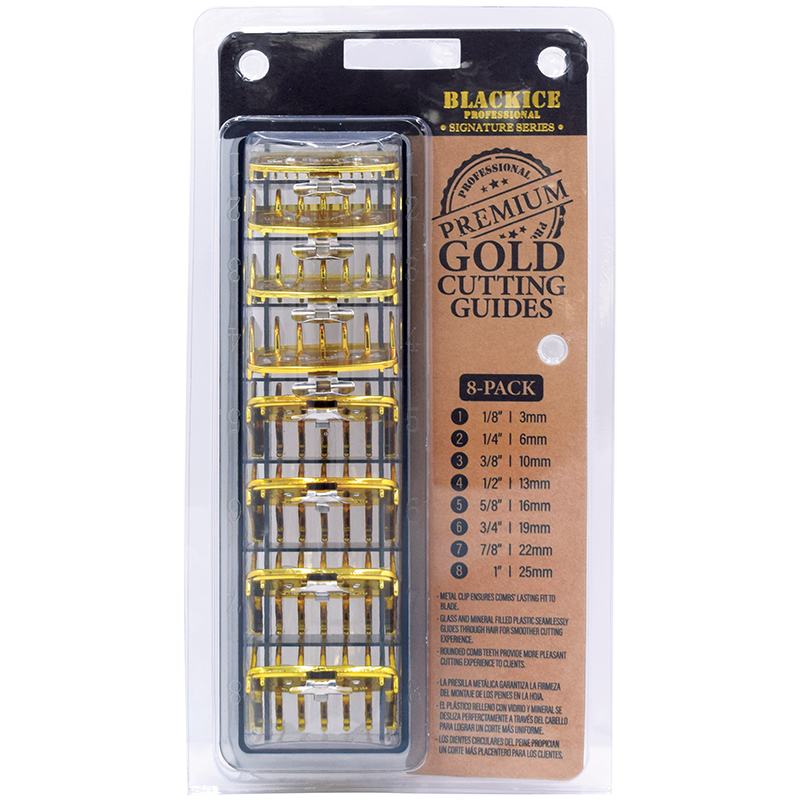 Black Ice 8-Pack Premium Gold Cutting Guides – Xcluciv Barber Supplier