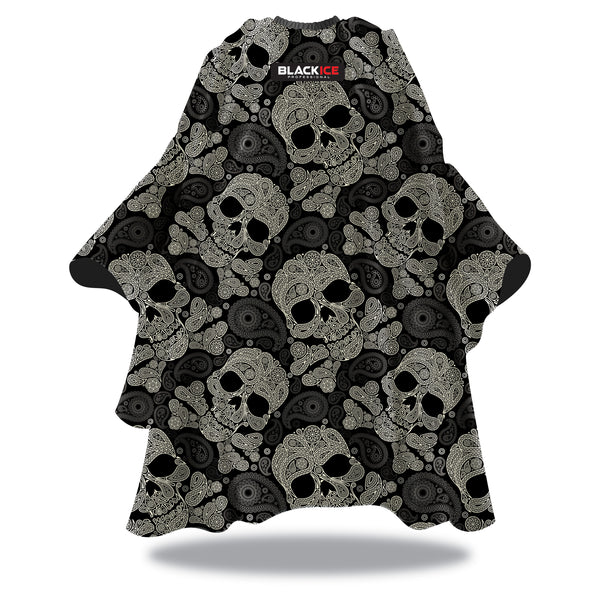 Paisley Skull Premium Barber Cape - Xcluciv Barber Supplier