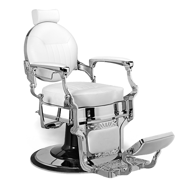 McKINLEY Barber Chair (White/Chrome) by Berkeley