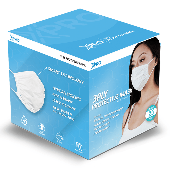 3PLY Protective Mask 25pcs - Xcluciv Barber Supplier