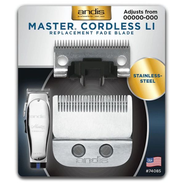 Andis Master Cordless LI Replacement Fade Blade, Stainless Steel Size 0000-000
