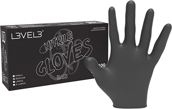 L3VEL3 Nitril Gloves 100pcs Black