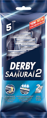 Derby Samurai2 Disposable Twin Blade 5ct - Xcluciv Barber Supplier