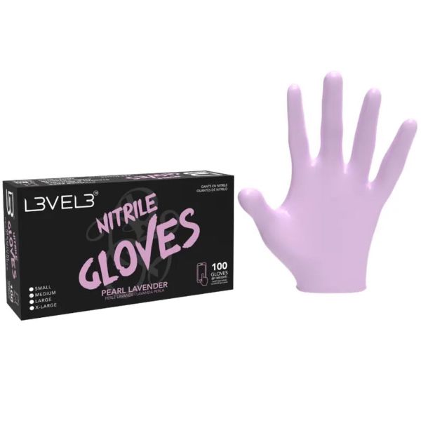 L3VEL3 Nitril Gloves 100pcs Pearl Lavender