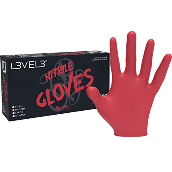 L3VEL3 Nitril Gloves 100pcs Red