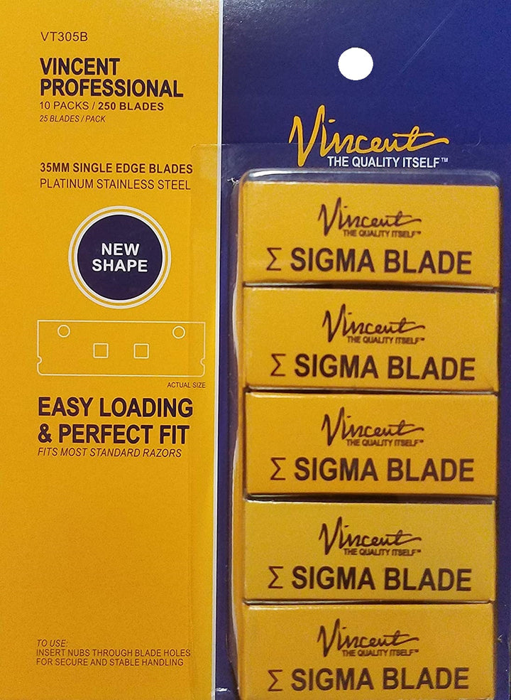 Sigma Blade 35mm Single Edge Platinum Coated Stainless Steel - Xcluciv Barber Supplier